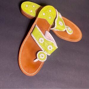 Jack Rogers Lime Green and Tan Women's Sandals